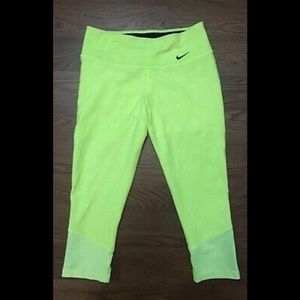 Nike Volt Yellow Dri fit capris